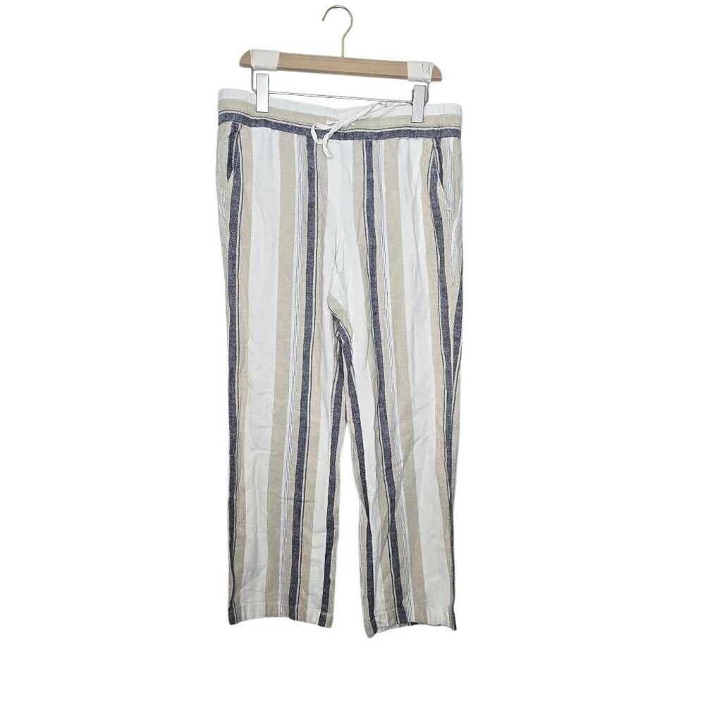 Ann Taylor Linen Blend Pants Size Medium Drawstring Casual